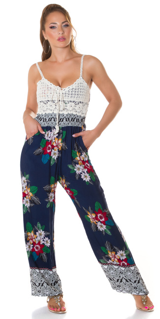 Trendy Boho look Jumpsuit with pockets Navy